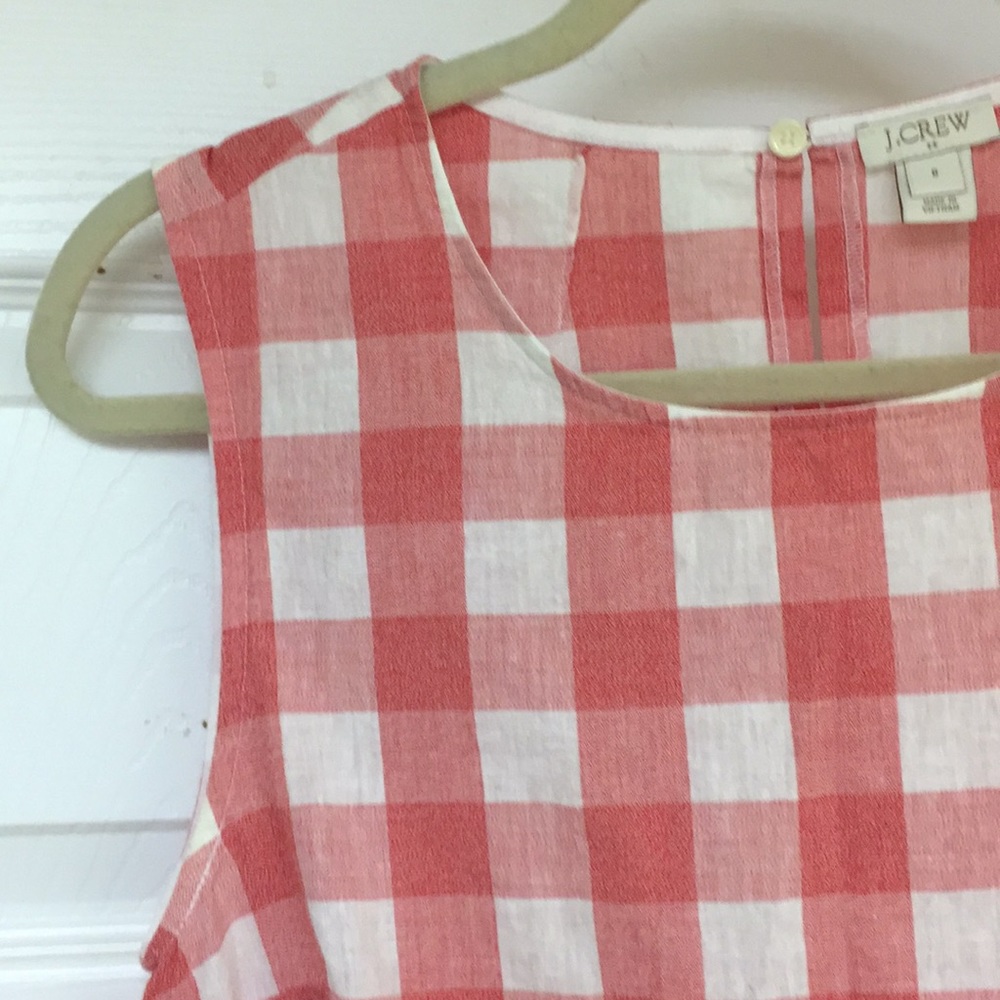 J Crew Factory Gingham Top. Size 8